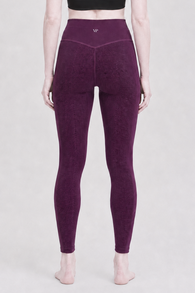 VP Royal Sculpt Chevron High-Rise Leggings – Plum