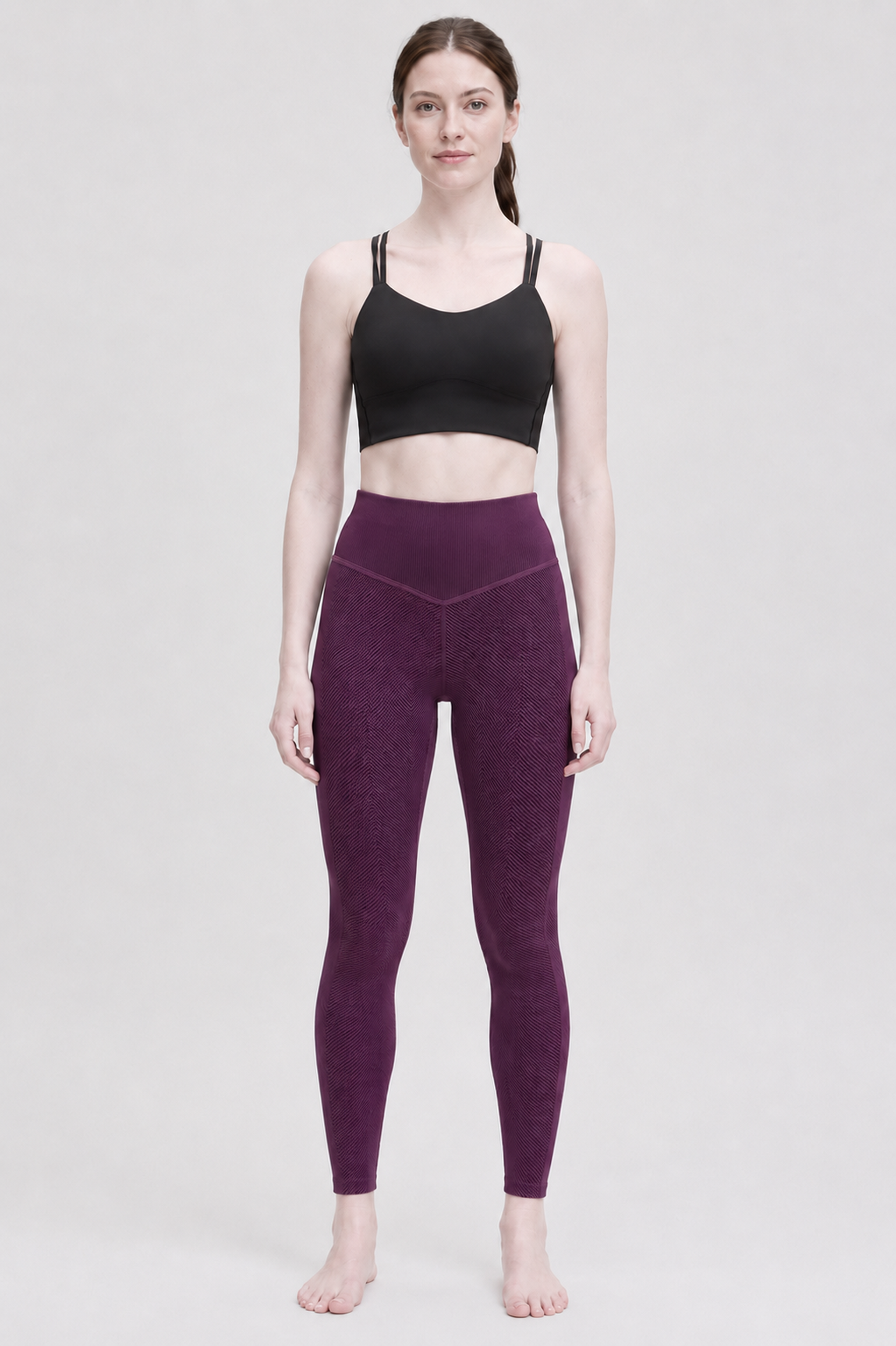 VP Royal Sculpt Chevron High-Rise Leggings – Plum